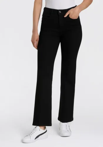 Mac, Mac - Laura Jeans Bootcut Authentic Stretch, für Damen, Schwarz, Größe W27/L32