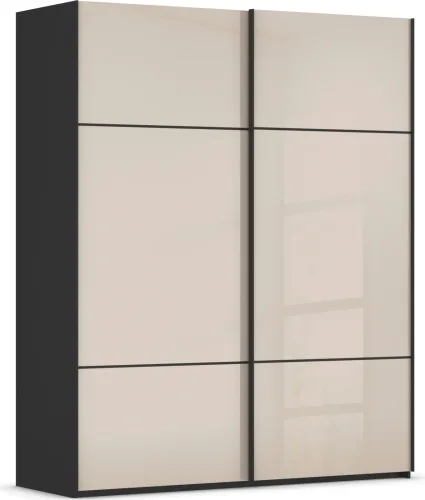 Rauch, rauch Schwebetürenschrank "Kleiderschrank Schrank Garderobe Schlafzimmerschrank SCALE-TRIO" edle dreigeteilte Front mit 2 Zierleisten Glasfront MADE IN GERMANY