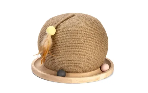 DESIGNED BY LOTTE, Designed by Lotte Holz-Kratzball mit Kugelbahn - Ø 29,5 x H 22 cm
