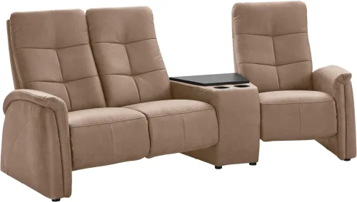 Exxpo - Sofa Fashion, exxpo - sofa fashion 3-Sitzer "Tivoli, Kinosofa mit Relaxfunktion, mit Ablagetisch und Stauraum" bequem und komfortabel, hohe Rückenlehne
