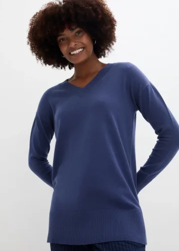 bonprix, bonprix Long-Pulloverblau 36Damen