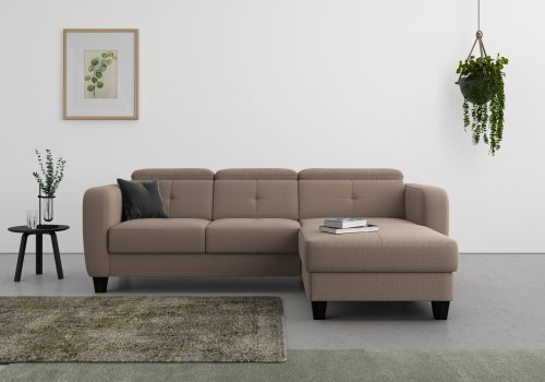SIT&MORE, sit&more Ecksofa »Bellucci«, inklusive Kopfteilverstellung und Federkern, wahlweise mit Bettfunktion und Bettkasten