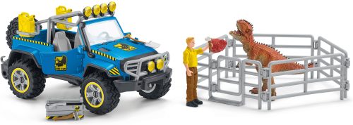 Schleich® Spielzeug-Auto »Dinosaurs, Geländewagen mit Dino-Aussenposten (41464)«, (Set)