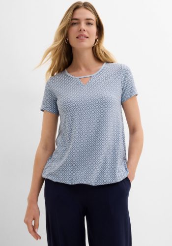 bonprix, bonprix T-Shirt Regular Fit, Kurzarm-Design, mit Gummizug, aus Viskose und Elasthan