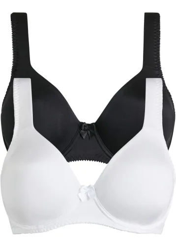 bonprix, bonprix T-Shirt-BH "T-Shirt BH mit Bügel und Glanzeffekt (2er Pack)" Packung, 2 Stk. mit Büge und Glanz-Effekt