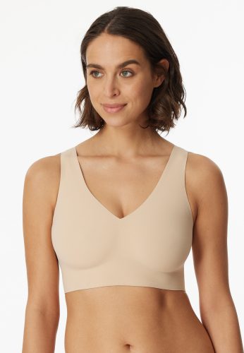 Schiesser, Schiesser Bustier Seamless mit herausnehmbaren Pads Soft Beige - Invisble Soft für Damen, Größe 36, 75 % Polyamid, 25 % Elasthan
