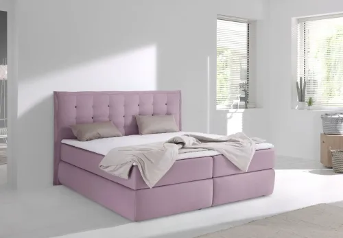 home affaire, Home affaire Boxspringbett "Sagres" Kopfteil mit 2farbiger Flatterbiese und zweifarbigen Knöpfen