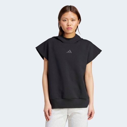 Adidas Sportswear, adidas Sportswear Sweatshirt "SOFT LUX LOCKERER ÄRMELLOSER HOODIE", ärmellos, mit integrierter Kapuze, mit seitlichen Schlitzen