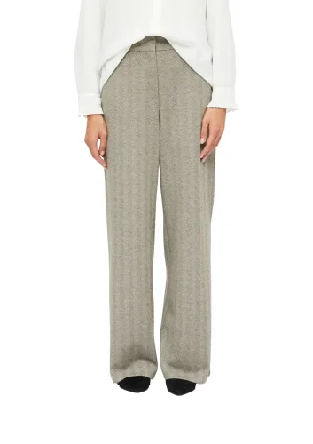 s.Oliver BLACK LABEL, s.Oliver BLACK LABEL Stoffhose mit Fischgratmuster und elastischem Bund