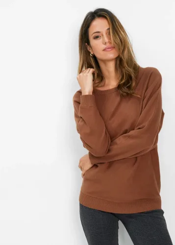 bonprix, bonprix Pullover mit Fledermausärmelnbraun 44Damen