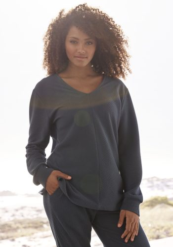 s.Oliver Sweatshirt »-Langarmshirt mit V-Ausschnitt«, und weiche Rippbündchen