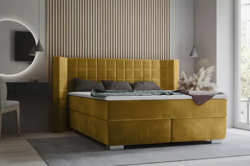 home affaire, Home affaire Boxspringbett "Piazza" mit Steppung und Kopfteil mit seitlichen Flügeln