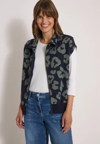 cecil, Doubleface Weste mit Kragen und Zipper