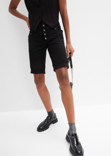 bonprix, bonprix Bermudas aus elastischem Baumwoll-Mix, Regular Fit Passform, hohe Taille