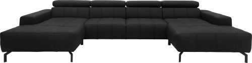 DOMO collection, DOMO collection Wohnlandschaft »Cunelli«, wahlweise inklusive Kopfteilverstellung und beidseitiger Recamiere