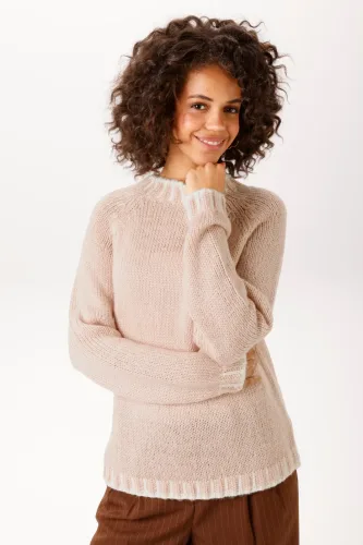 Aniston CASUAL Strickpullover mit gemusterten Bündchen