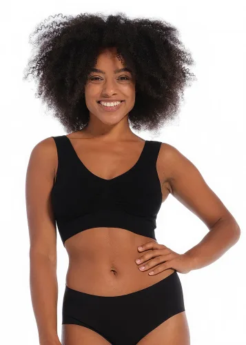 MAGIC Bodyfashion, Comfort Bra Bamboo Breite BH ohne Bügel, gefüttert in schwarz