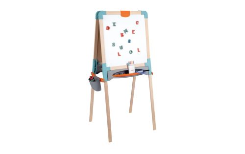 Holztafel mit Zubehör Schwarz-Bunt