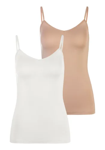 LASCANA Unterhemd Packung, 2er-Pack, 2 Stk. Spaghettiträger-Top, Unterziehshirt