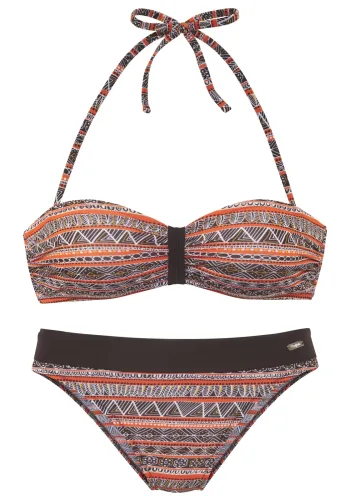 Buffalo, Buffalo Bandeau-Bikini Mit trendigem Streifendruck