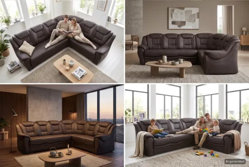 Sit & More, sit&more Ecksofa "Bellevue L-Form" wahlweise mit Bettfunktion