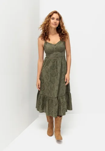 LASCANA Midikleid mit sommerlicher Lochstickerei