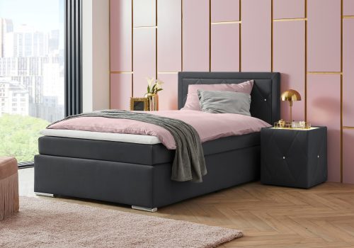 LEONIQUE, Leonique Boxbett »Alfie, Bestseller, wahlweise mit Bettkasten«, mit Strasssteinen im Kopfteil, H2, H3 und H4 wählbar