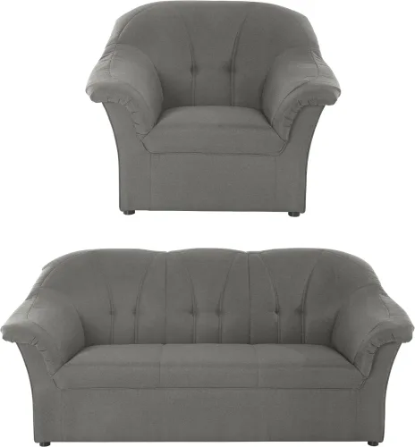 Domo Collection, DOMO collection Polstergarnitur "Pegnitz zeitlos und elegant" Set, Sessel und 3-Sitzer