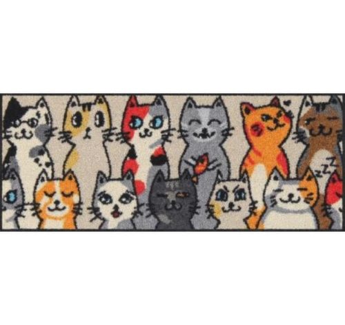 Salonloewe Fussmatte "Kitty People 50 x 75 cm" Waschbare Schmutzfangmatte mit Katzen-Motiv