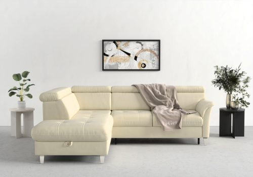 SIT&MORE, sit&more Ecksofa, inklusive Kopfteilverstellung, wahlweise mit Bettfunktion und Bettkasten