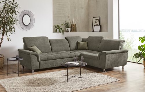 DOMO collection, DOMO collection Ecksofa »Franzi«, wahlweise mit Kopfteilverstellung (dann Breite: 275 cm), optional mit Bettfunktion, inklusive Zierkissen