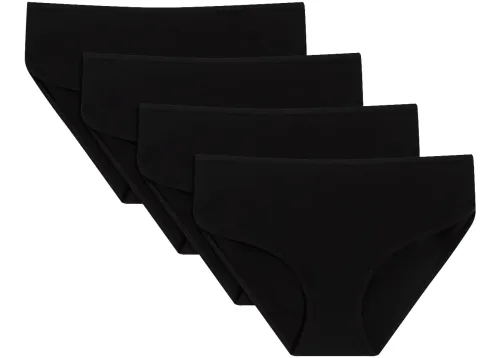 bonprix, bonprix Maxipanty mit Bio-Baumwolle (4er Pack)schwarz 52Damen