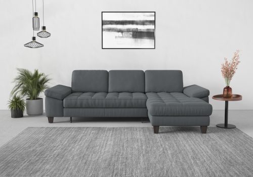 SIT&MORE, sit&more Ecksofa, Recamiere, mit oder ohne Bettfunktion, Bettkasten, Füsse wengefarben
