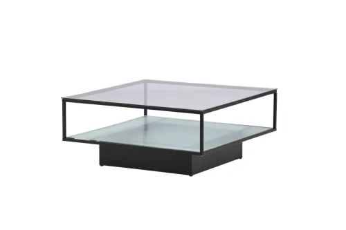 VE DESIGN, Design Couchtisch „Maglehem“ 90 x 90 cm Schwarz, Transparent VE DESIGN