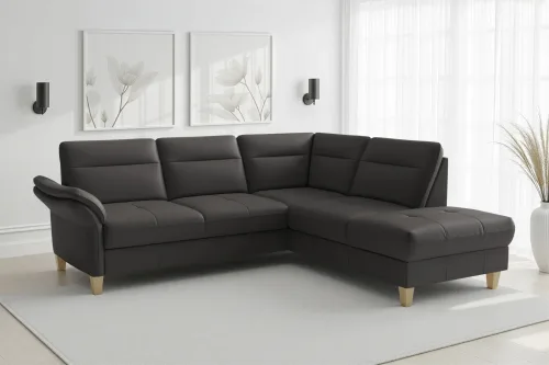 Sit & More, sit&more Ecksofa "Pamela L-Form, Leder, B: 218 cm" optional Armteilverstellung, Bettfunktion & Bettkasten