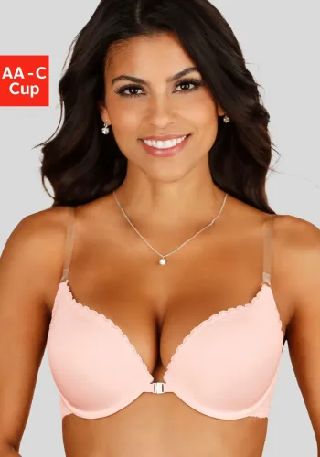 Lascana, LASCANA Push-up-BH mit Vorderverschluss und transparenten Trägern, Sommer
