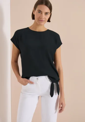 cecil, Bluse mit Rundhals und Knotendetail