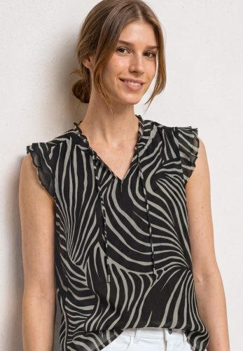 Street One, Blusentop aus Chiffon mit Split Neck