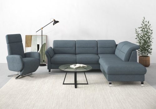 SIT&MORE, sit&more Ecksofa »Grenoble«, inklusive Federkern, wahlweise mit Bettfunktion, Stauraum, Armteilverstellung und Kopfteilverstellung