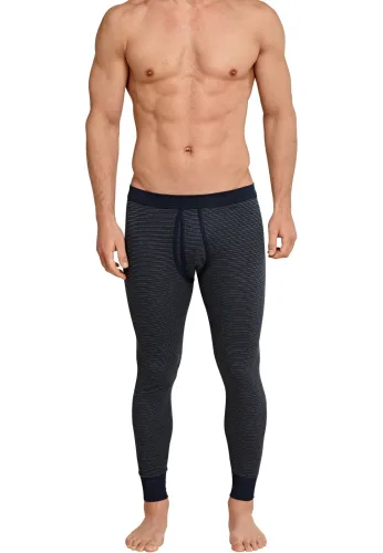 Schiesser, Schiesser - Feinripp Hose lang Eingriff, M, Marine