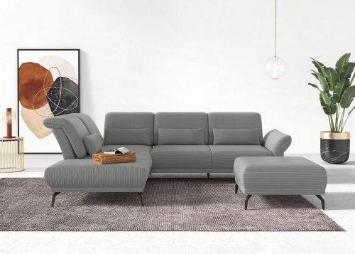 INOSIGN, INOSIGN Ecksofa »Coco«, wahlweise mit Sitztiefen, Armteil- und Kopfteilverstellungim Cord, mit Füssen 15 cm hoch