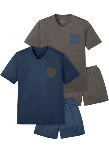 bonprix, bonprix Shorty mit Baumwolle (4-tlg.Set)grau 44Herren