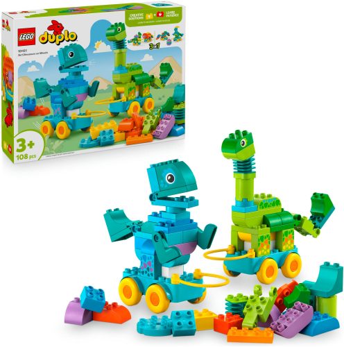 LEGO, LEGO® Spielbausteine »DUPLO® Dinos auf Rädern 3-in-1-Set 10451«, (108 St.)