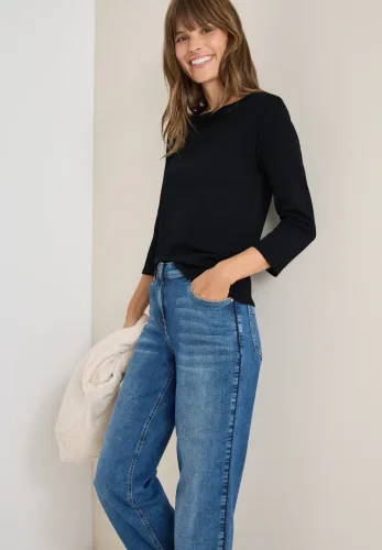 cecil, Cecil 3/4-Arm-Shirt mit U-Boot-Ausschnitt