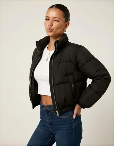 Tally Weijl, Tally Weijl Crop Pufferjacke - Black L Damen