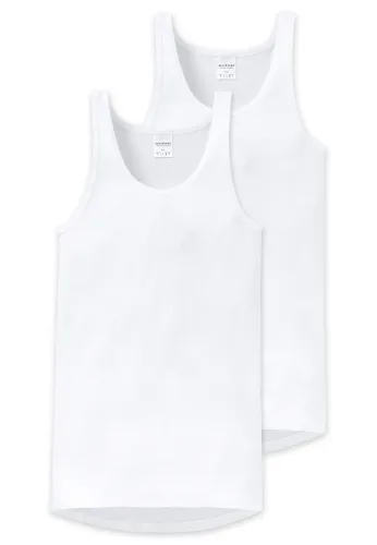 Schiesser, Schiesser - Unterhemd  2er Pack Bequem sitzend, für Herren, Weiss, Größe XL