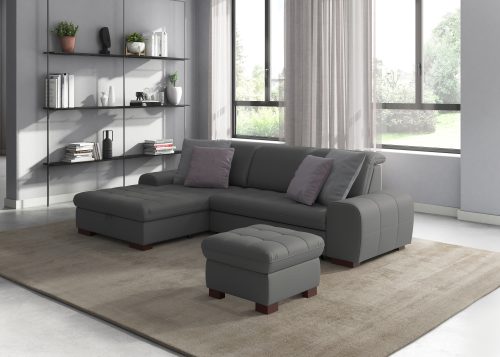 SIT&MORE, sit&more Ecksofa, wahlweise mit Bettfunktion, Bettkasten und Kopfteilverstellung, auch erhältlich in dem besonders leicht mit Wasser zu reinigendem "Soft clean" Bezug