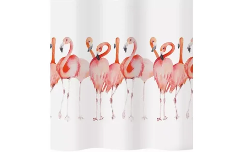Diaqua, Diaqua - Duschvorhang Textil Flamingo, 180X180CM, Multicolor