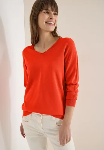 cecil, Cecil Strickpullover mit V-Ausschnitt