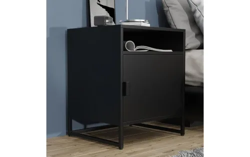 Livetastic, Nachttisch Flokas L 45/55/40 cm Schwarz 
